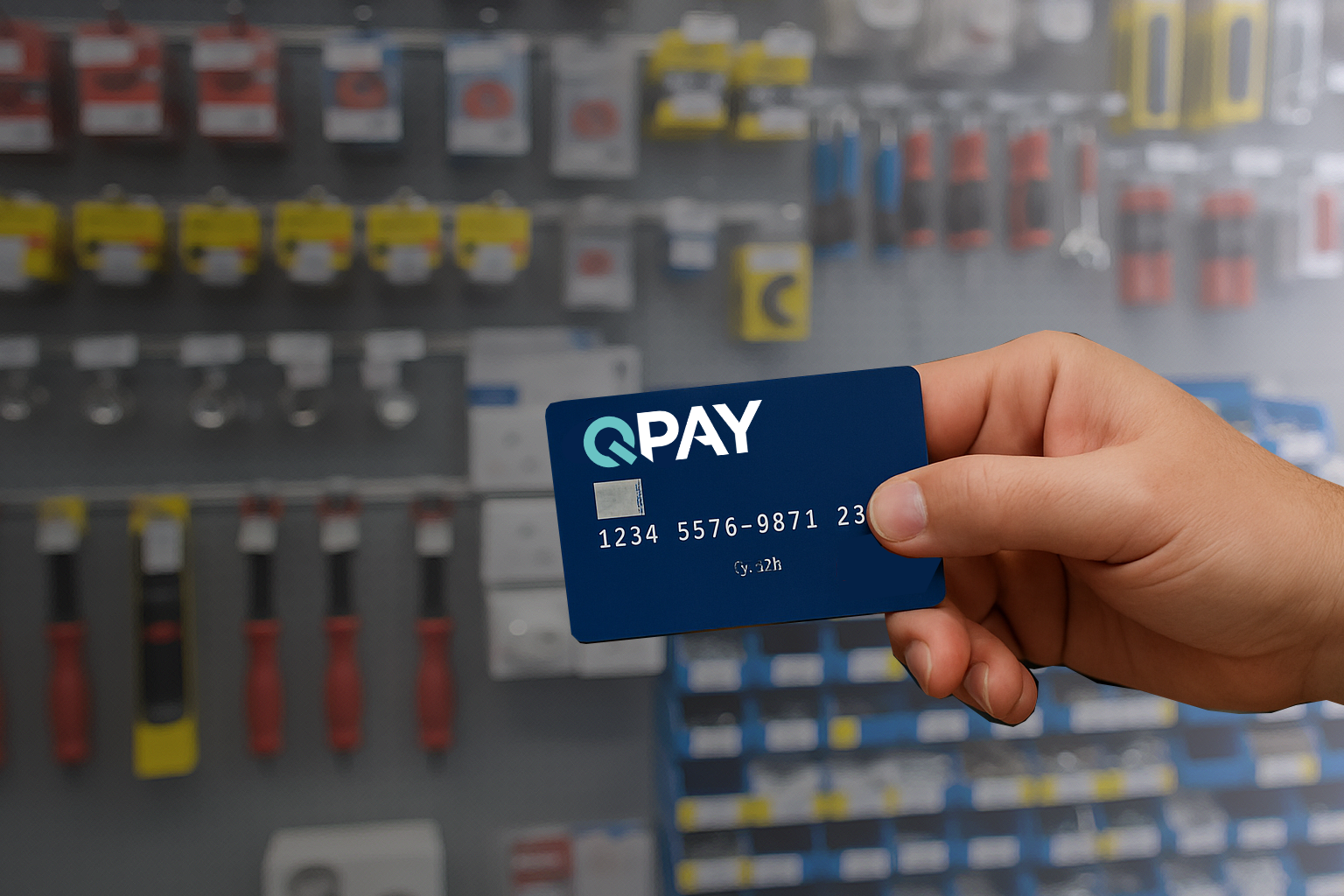 QPay prepaid reward card on a trade counter